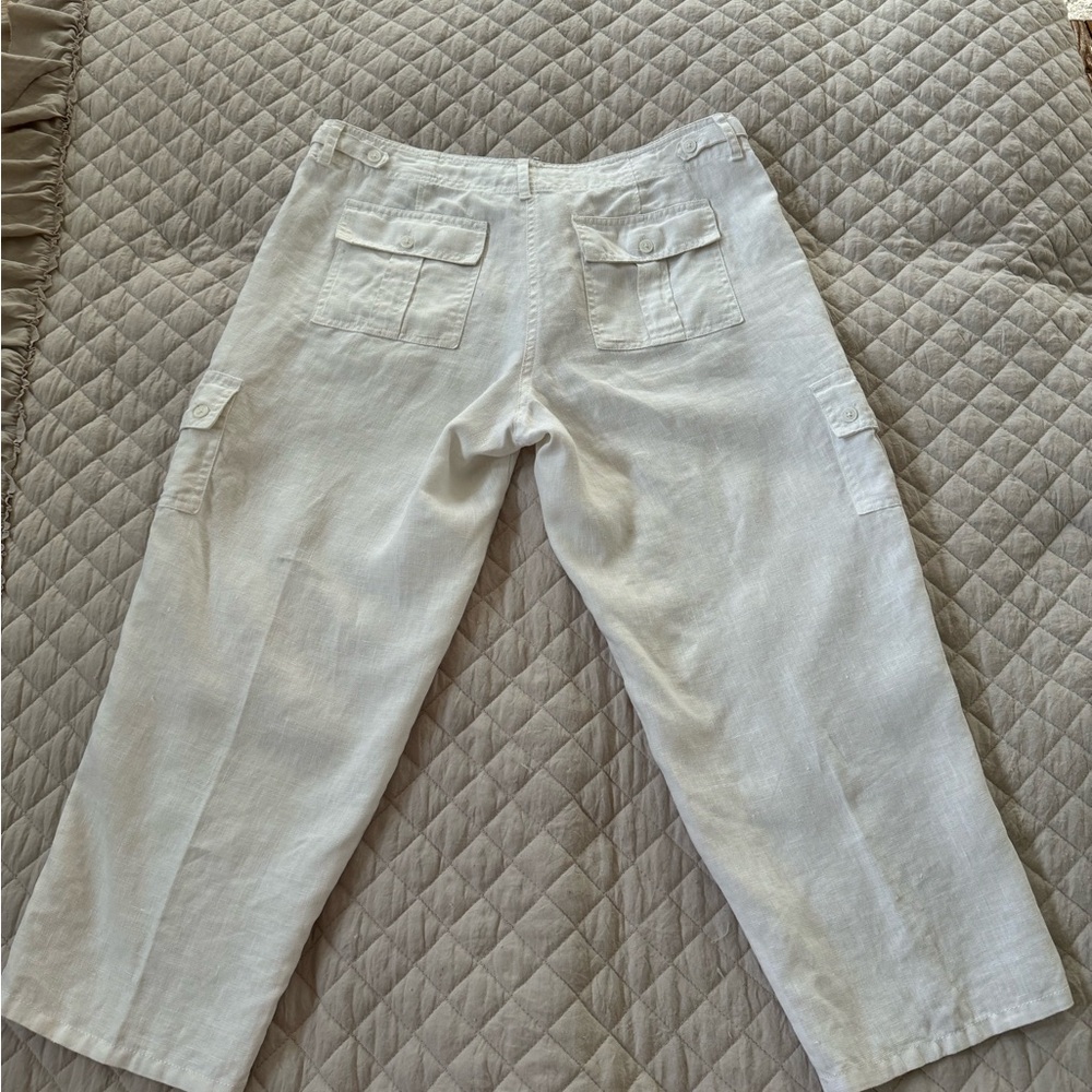 Tommy Bahama White Linen cargo crop pants - Picture 5 of 12